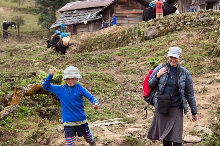 A lively moment in a remote mountainous Sikkimese village